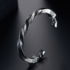PENDRA Dragon Totem Stainless Steel Open Cuff Bracelet