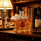 PENDRA Elephant Ornate Glass Whiskey Decanter