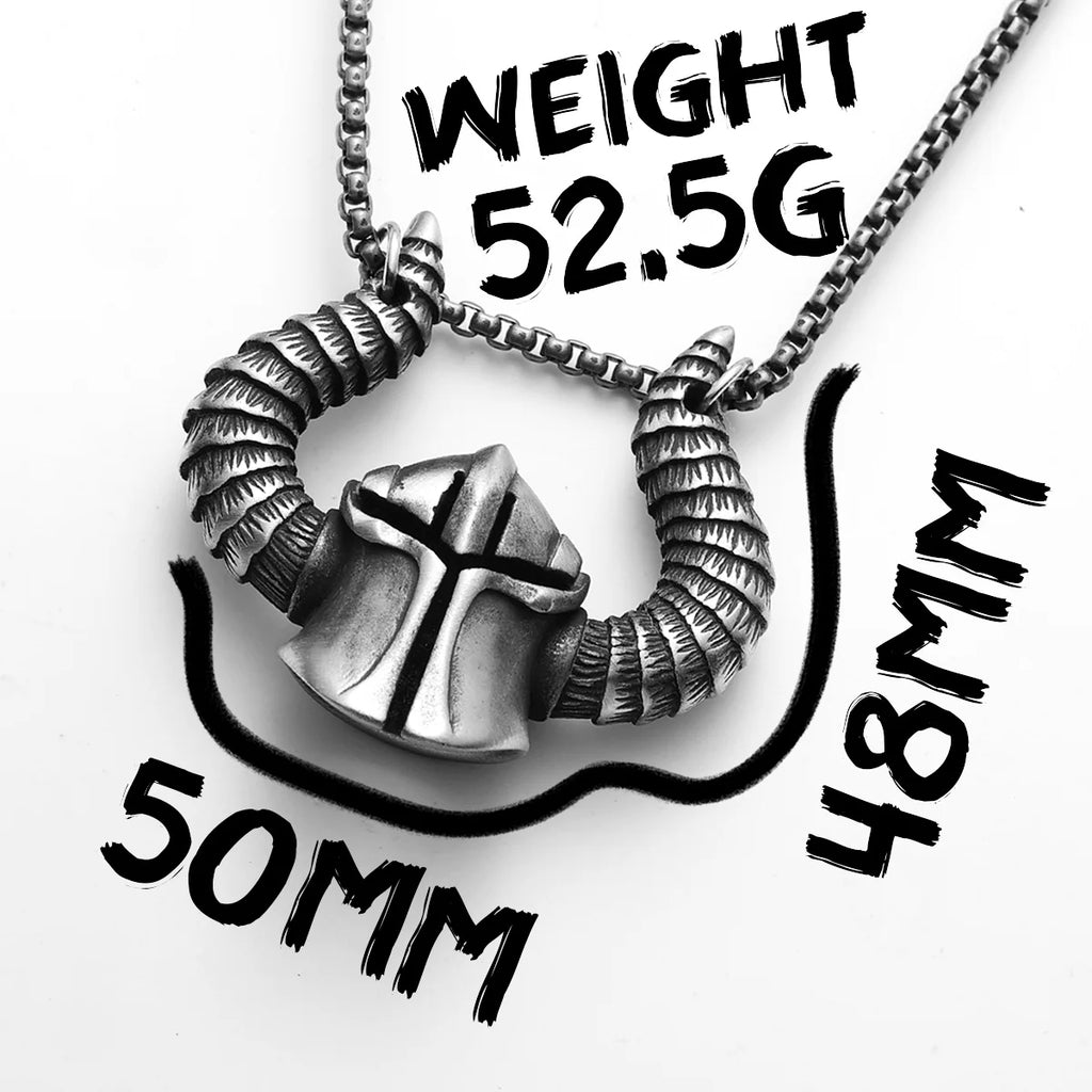 Retro Viking Devil Helmet Men Necklaces Stainless Steel Pendant Chain Women Punk Fashion Jewelry Accessories Gifts Wholesale