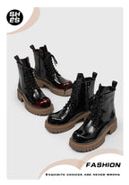 PENDRA Leather Thick Soled Boots