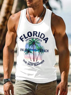PENDRA Sleeveless Hawaiian Crew Neck Tank Beach Tank Top