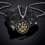 PENDRA Rune Compass Steel Necklace