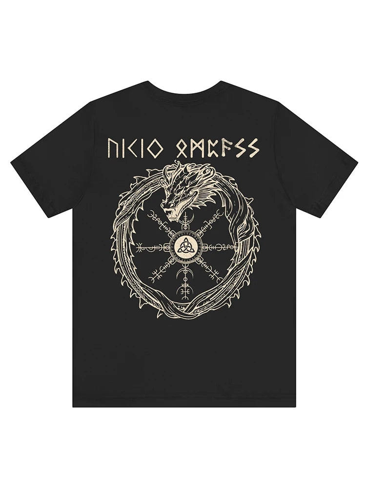 Valhalla Awaits Viking T-shirt Norse Mythology T-shirt Summer Outdoor Casual Men's T-shirt Street Fashion Men's Short Sleeve Top