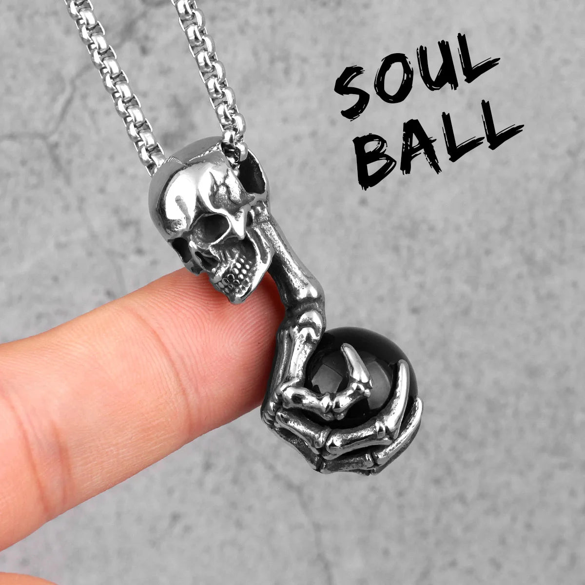PENDRA Skull Claw Beads Steel Necklace