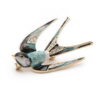 PENDRA Airborne Enamel Swallow Brooch
