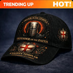 Templar Baseball Cap | Templar Order Faith Guardian Medieval Crusader Shield Emblem Retro Gothic Style | Ideal Gift for Christia