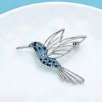 PENDRA Humminggleam 2-Color Rhinestone Hummingbird Brooch