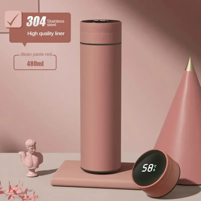 500ML High-Quality 304 Stainless Steel Smart Thermos Insulated Tea and Water Separation Cup for Men Women Best Christmas Gift