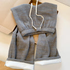 Lazy style wide leg pants women in winter elastic waistband slimming loose and hanging straight leg floor length pants