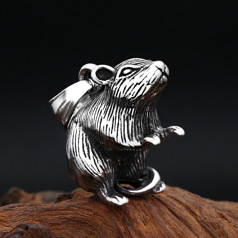 PENDRA Ratshade Gothic Mouse Rat Pendant Necklace