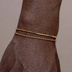 2pcs/set Thin Chain Bracelet for Men Boys,Stainless Steel Twisted Rope Chain Wristband,Adjustable Link Chains