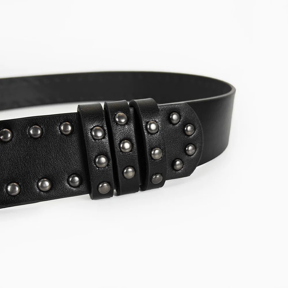 Luxury Desinger Belts For Women High Quality Punk Gothic Rivet Black Jeans Unisex Men Belt Male Paw Bull Buckle Waistband Man