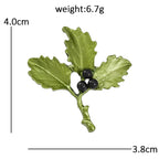 PENDRA Nightbloom Black Enamel Berry Brooch