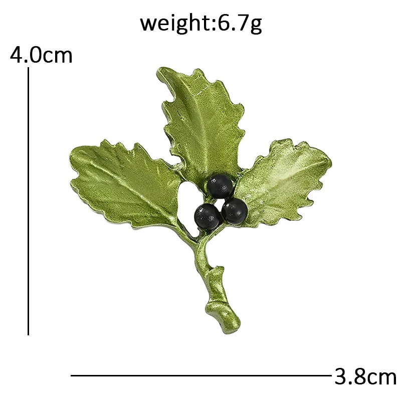 PENDRA Nightbloom Black Enamel Berry Brooch
