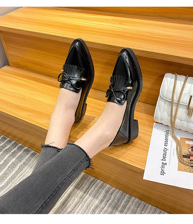 PENDRA Leather Platform British Small Shoes