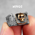 PENDRA Skull Wing Motorcycle Steel Ring