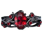 PENDRA Black Rose Red Ring