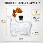 Creative Reindeer Shaped Liquor Decanter Clear Glass Alcohol Bottle with Black Stopper for Bar Cabinet Display