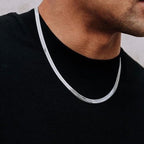 Stainless Steel Width 3mm/4mm/5mm Flat Snake Chain Choker Necklaces for Men