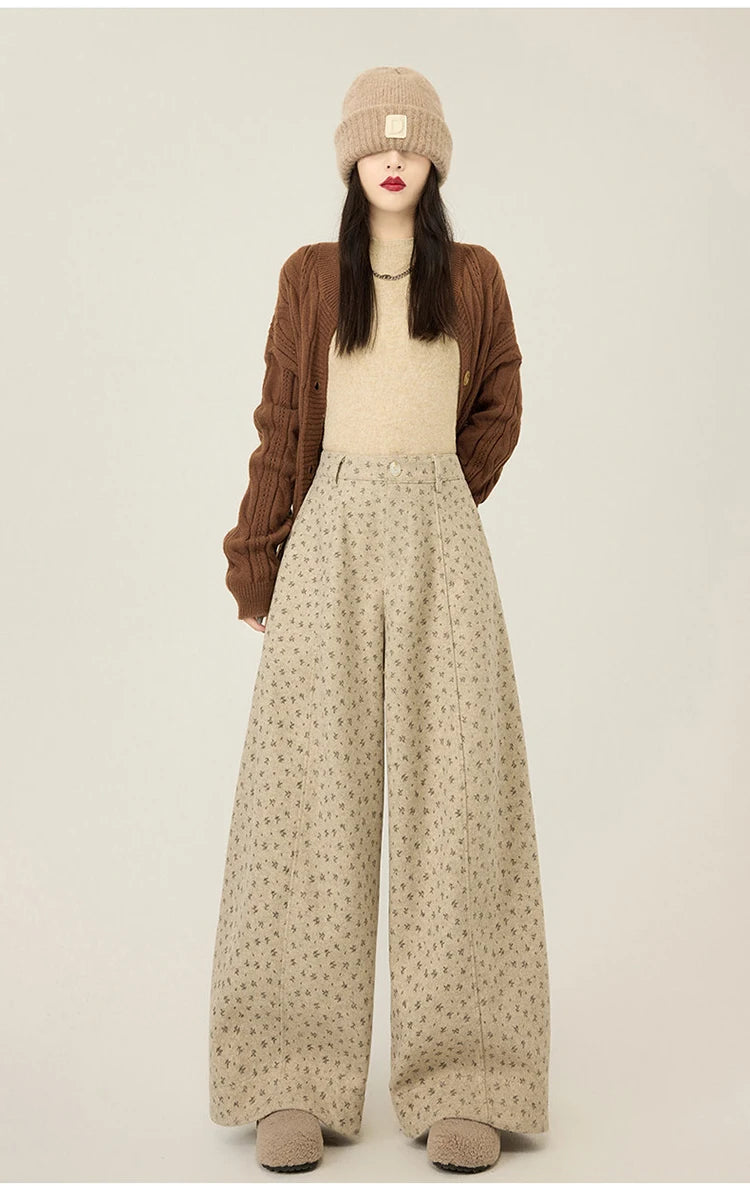 PENDRA Lazy Floral Woolen Pants