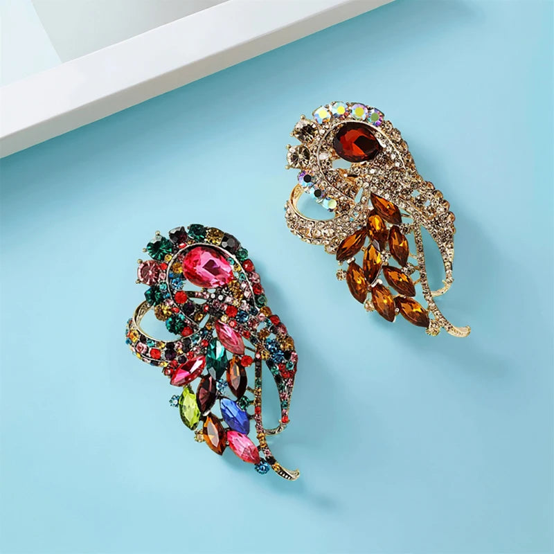 PENDRA Aurelia Rhinestone Flower Brooch