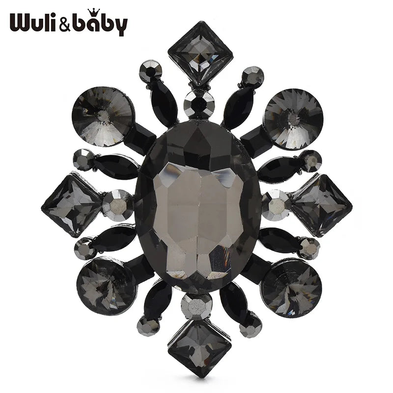 PENDRA Royale Palace Crystal Round Flower Brooch