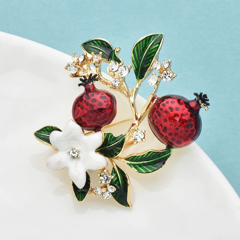 PENDRA Pomella Metal Pomegranate Brooch