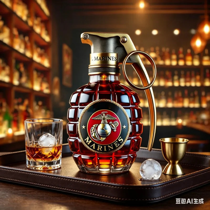 Whiskey Glass New Veteran Commemorative Bottle Unique Gift Military Hand Whiskey Bottle Engraved Hand Shape Whiskey Glass