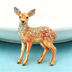 PENDRA Fawn Rhinestone Deer Brooch