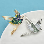 PENDRA Aviara Enamel Flying Bird Brooch