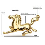 PENDRA Stainless Steel Strong Horse Brooch