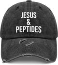 Jesus and Peptides Hat for Womens Cool Washed Distressed Baseball Cap