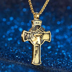 PENDRA INRI Jesus Cross Steel Necklace