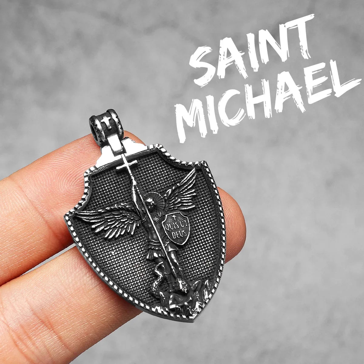 PENDRA Angel St Michael Steel Necklace