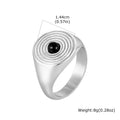 Men's Stainless Steel Signet Ring,Vintage Natural Stone Black Onyx Round Ring,Daily Wear Jewelry Gift