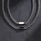 Mens Choker Necklace,Stainless Steel Cuban Link Chain Collar,Trendy Casual Hip Hop Jewelry Gifts for Boys