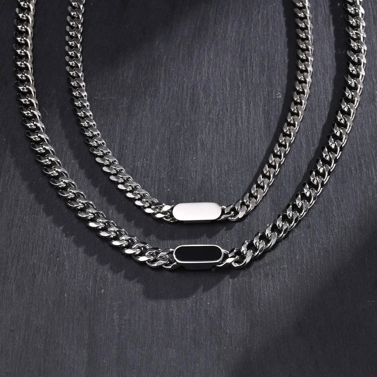 Mens Choker Necklace,Stainless Steel Cuban Link Chain Collar,Trendy Casual Hip Hop Jewelry Gifts for Boys