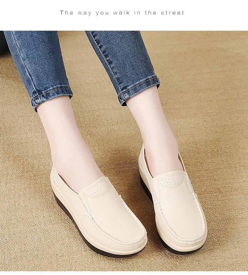 PENDRA Leather Sports Platform Shoes