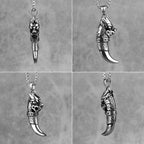 Unicorn Tooth Amulet Mens Long Necklaces Pendants Chain Hip Hop for Boy Male Stainless Steel Jewelry Creativity Gift Wholesale