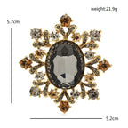 PENDRA Royale Crystal Round Flower Brooch