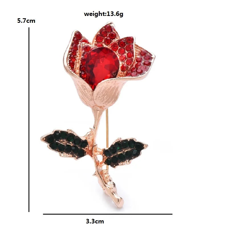 PENDRA Celestine Classic Rhinestone Flower Brooch
