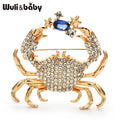 PENDRA Crabspark 2-Color Rhinestone Crab Brooch
