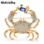 PENDRA Crabspark 2-Color Rhinestone Crab Brooch