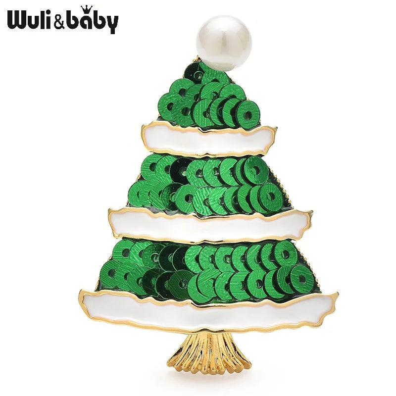 PENDRA Noelina Shining Christmas Tree Brooch