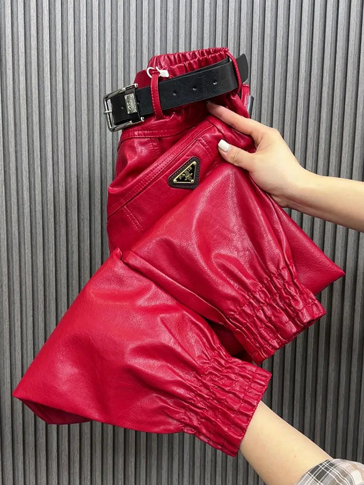 PENDRA PU Leather Warm Pants