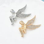 PENDRA Rhinestone Angel Brooch