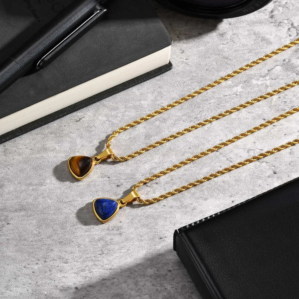 PENDRA Oval Stone Pendant Necklace