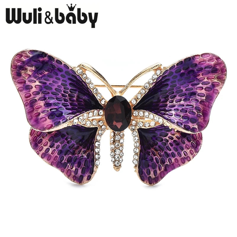PENDRA Enamel Gradient Butterfly Brooch