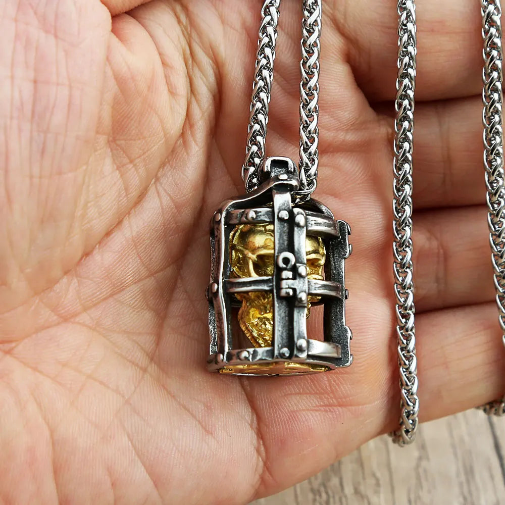 PENDRA Skullcage 316L Stainless Steel Cage Pendant