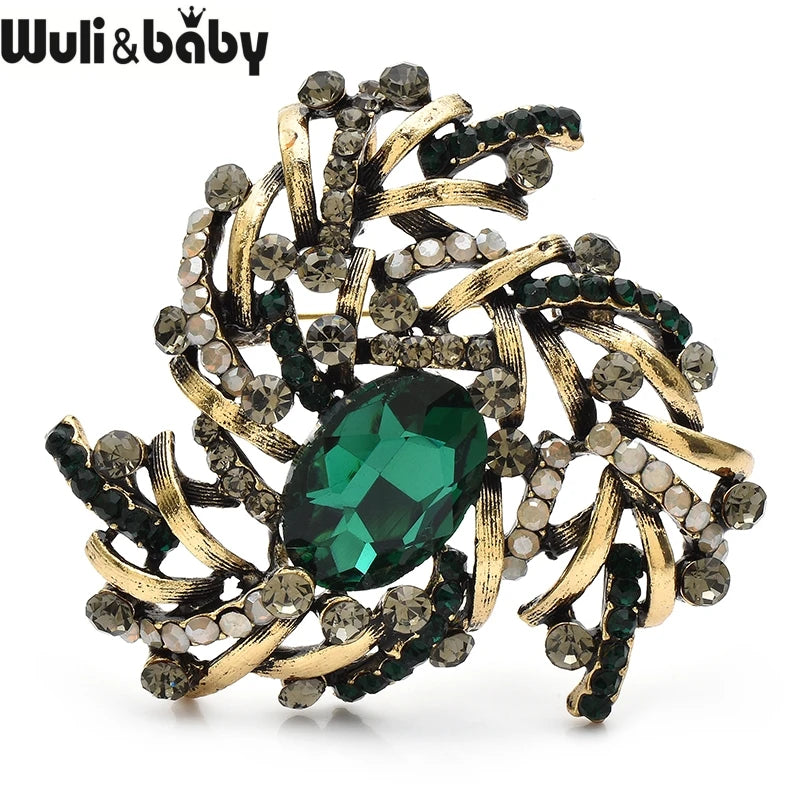 PENDRA Geometra Crystal Geometric Flower Brooch